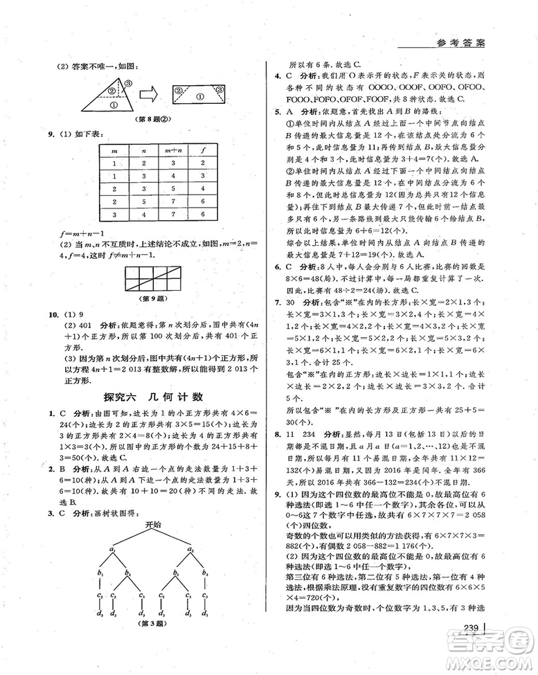 拓展思維探究與應(yīng)用新體驗新思維新方法7年級數(shù)學參考答案