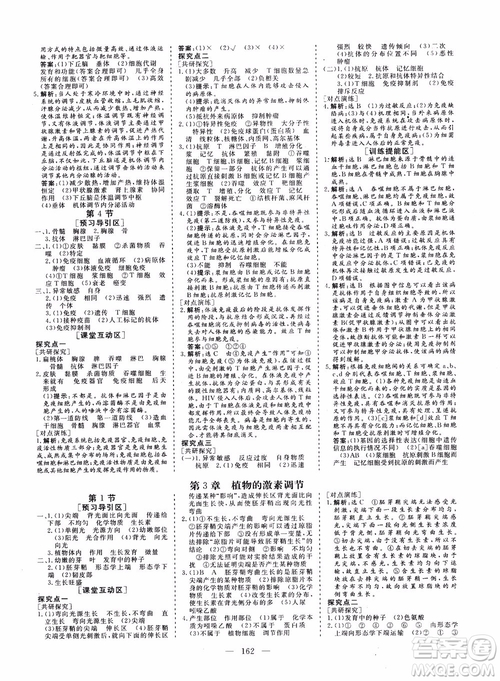 學(xué)案導(dǎo)學(xué)2018高中同步高效課堂生物必修3參考答案