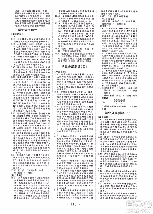 2018-2019課堂新坐標(biāo)高中同步導(dǎo)學(xué)案生物必修3人教版x參考答案