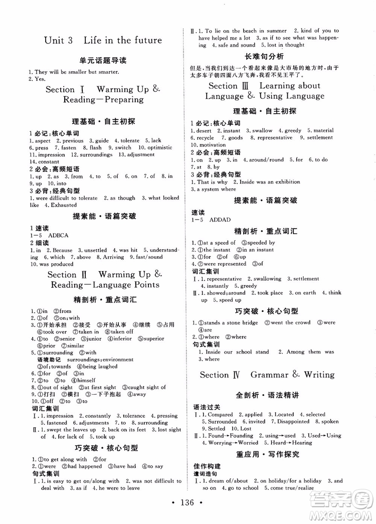 課堂新坐標(biāo)2018高中同步導(dǎo)學(xué)案英語必修5人教版參考答案