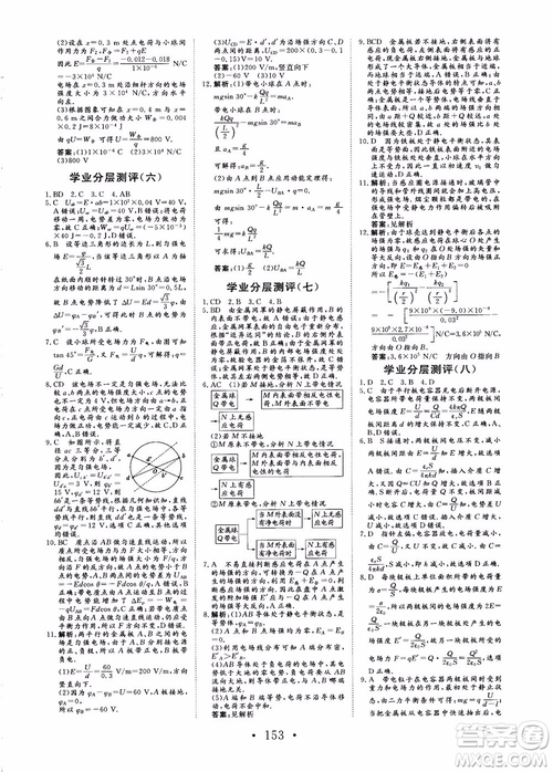 2019課堂新坐標(biāo)高中同步導(dǎo)學(xué)案物理選修3-1人教版參考答案