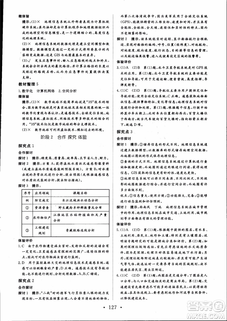 2019課堂新坐標(biāo)高中同步導(dǎo)學(xué)案地理必修3人教版參考答案