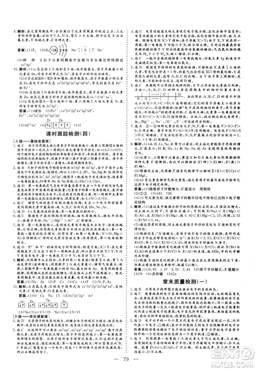 2018—2019版三維設(shè)計化學(xué)選修3物質(zhì)結(jié)構(gòu)與性質(zhì)人教版參考答案