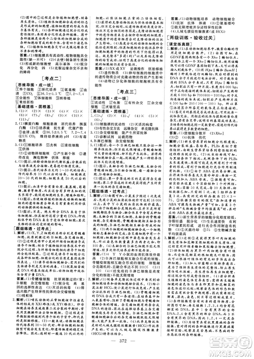 2018版三維設(shè)計(jì)高三一輪高考總復(fù)習(xí)生物參考答案