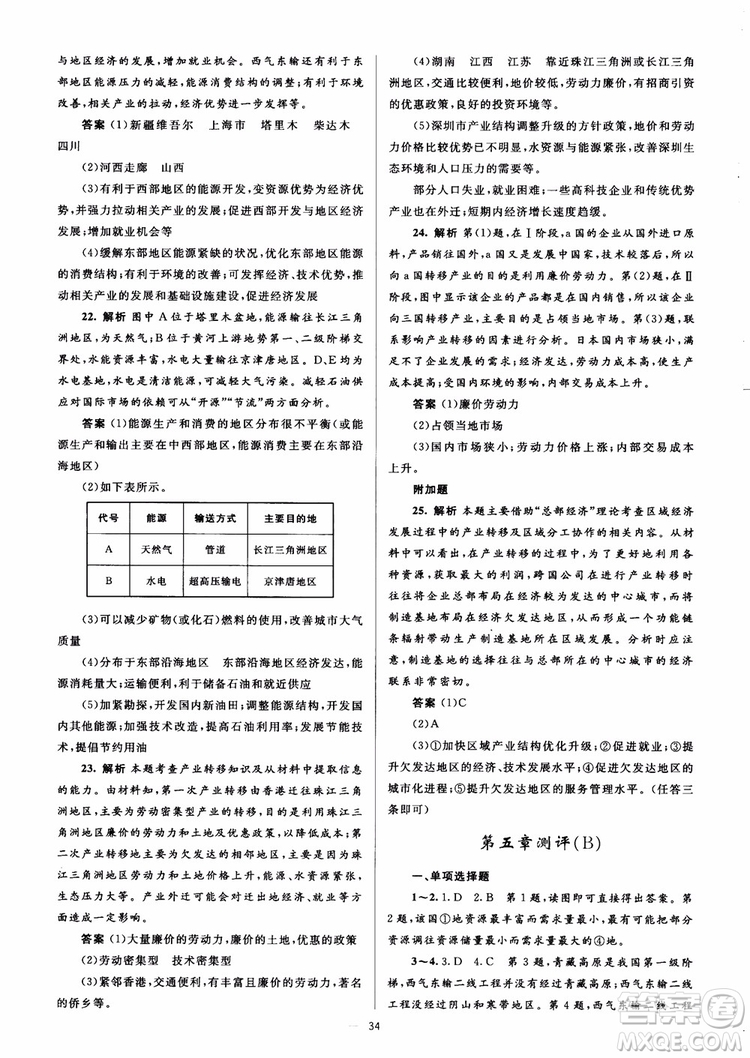 2018人教金學(xué)典同步解析與測評學(xué)考練地理必修3參考答案