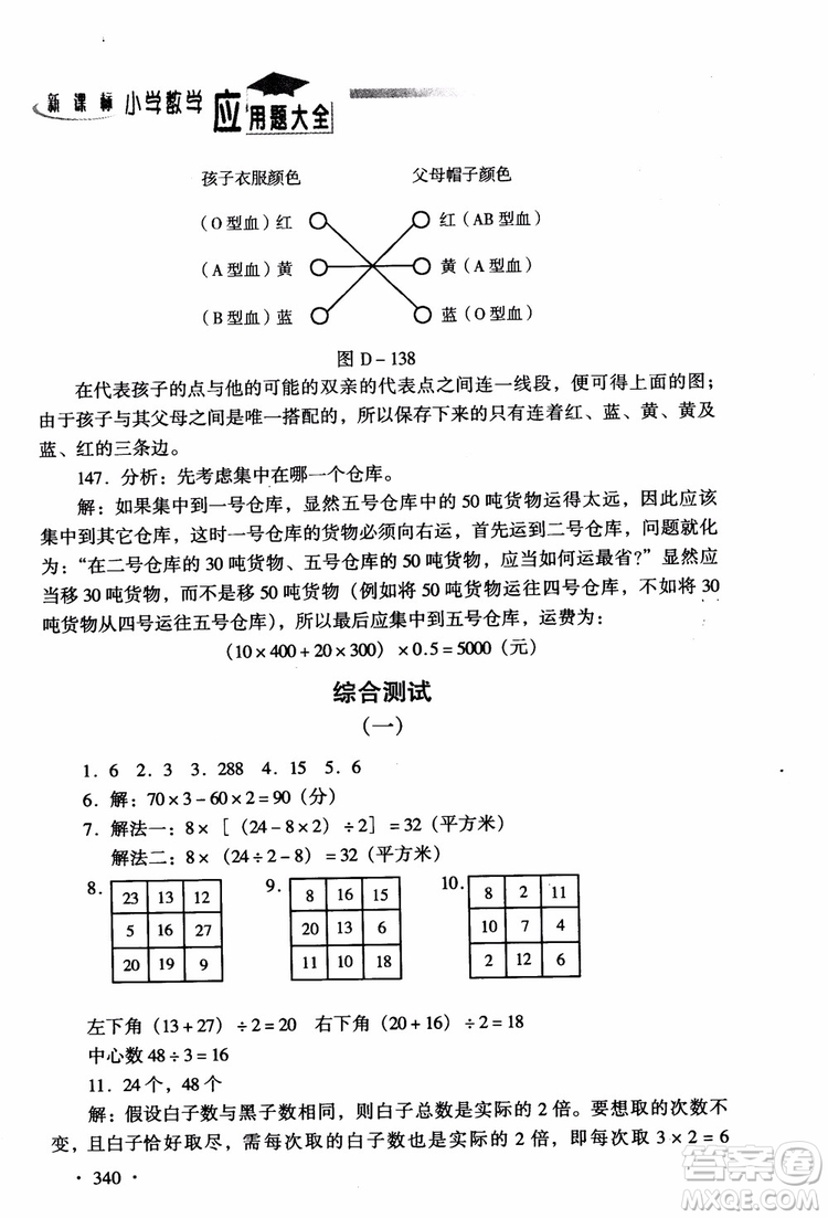 2018新課標(biāo)小學(xué)數(shù)學(xué)應(yīng)用題大全四年級(jí)參考答案