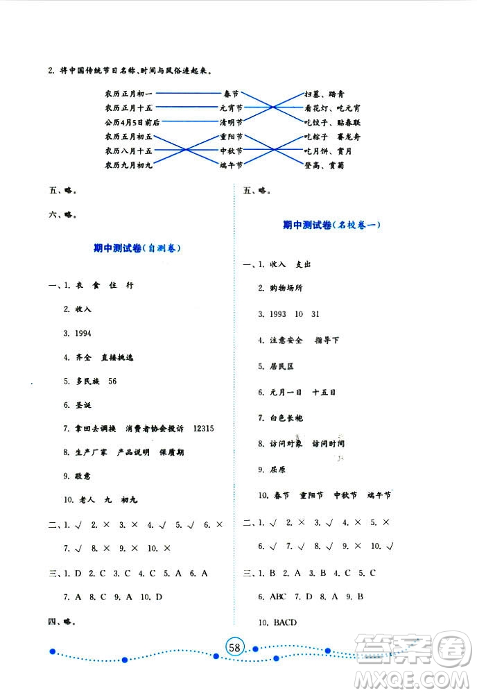 9787532898886金版2018小學(xué)品德與社會試卷金鑰匙魯人版四年級上冊答案