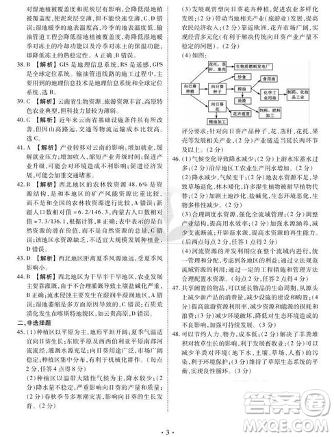 2019衡水高三大聯(lián)考文科綜合參考答案