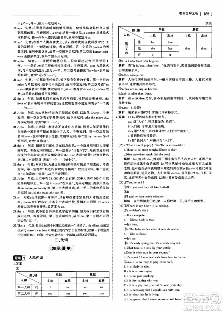 2019版曲一線科學(xué)備考高中習(xí)題化知識清單英語參考答案