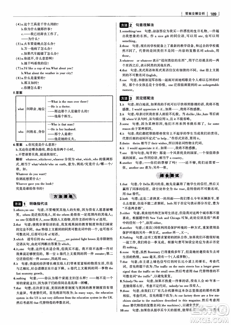 2019版曲一線科學(xué)備考高中習(xí)題化知識清單英語參考答案