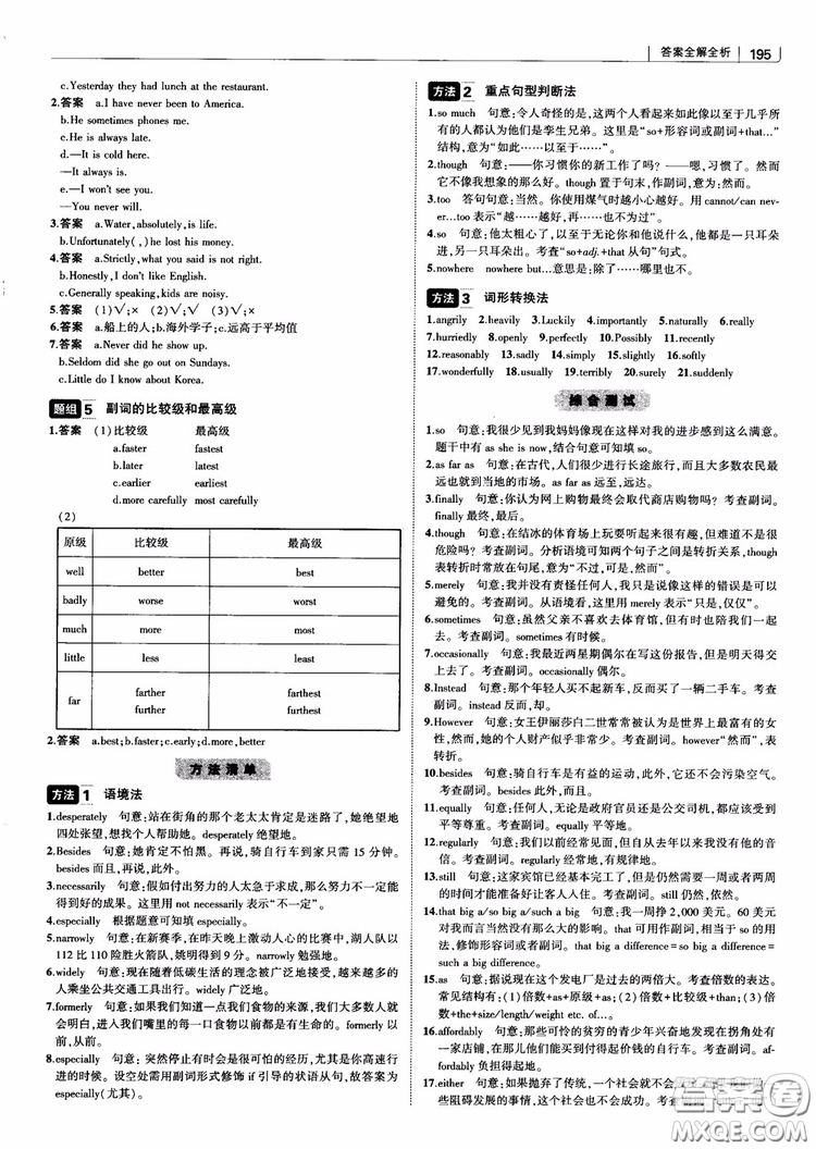 2019版曲一線科學(xué)備考高中習(xí)題化知識清單英語參考答案