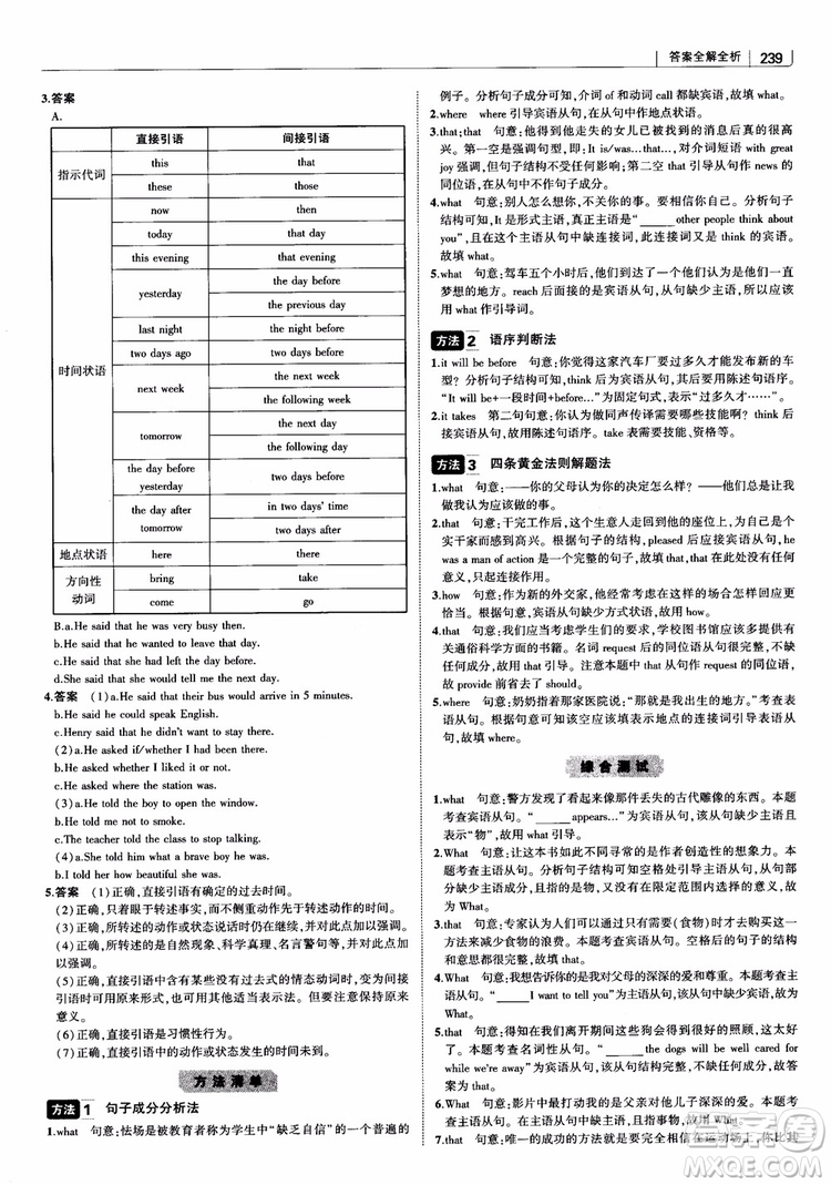 2019版曲一線科學(xué)備考高中習(xí)題化知識清單英語參考答案