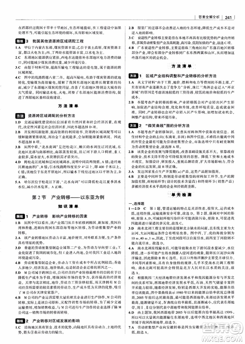 2018年高中習(xí)題化知識(shí)清單地理參考答案