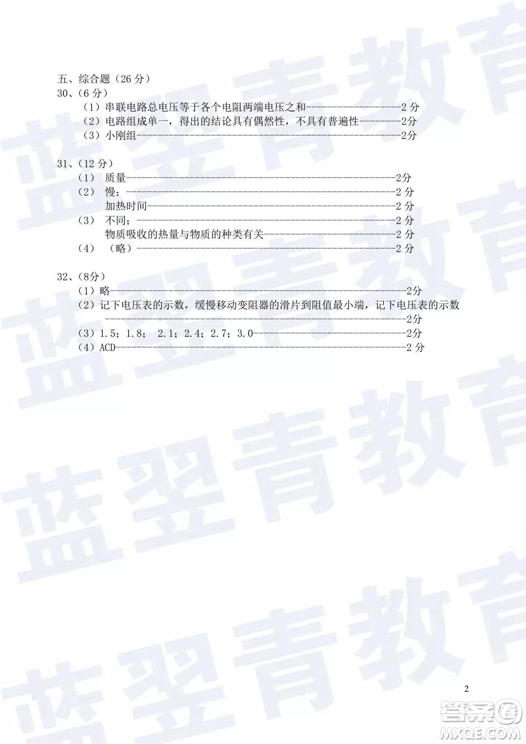 2018—2019學(xué)年度名校聯(lián)盟階段性學(xué)習(xí)質(zhì)量測(cè)試題九年級(jí)物理試卷及參考答案