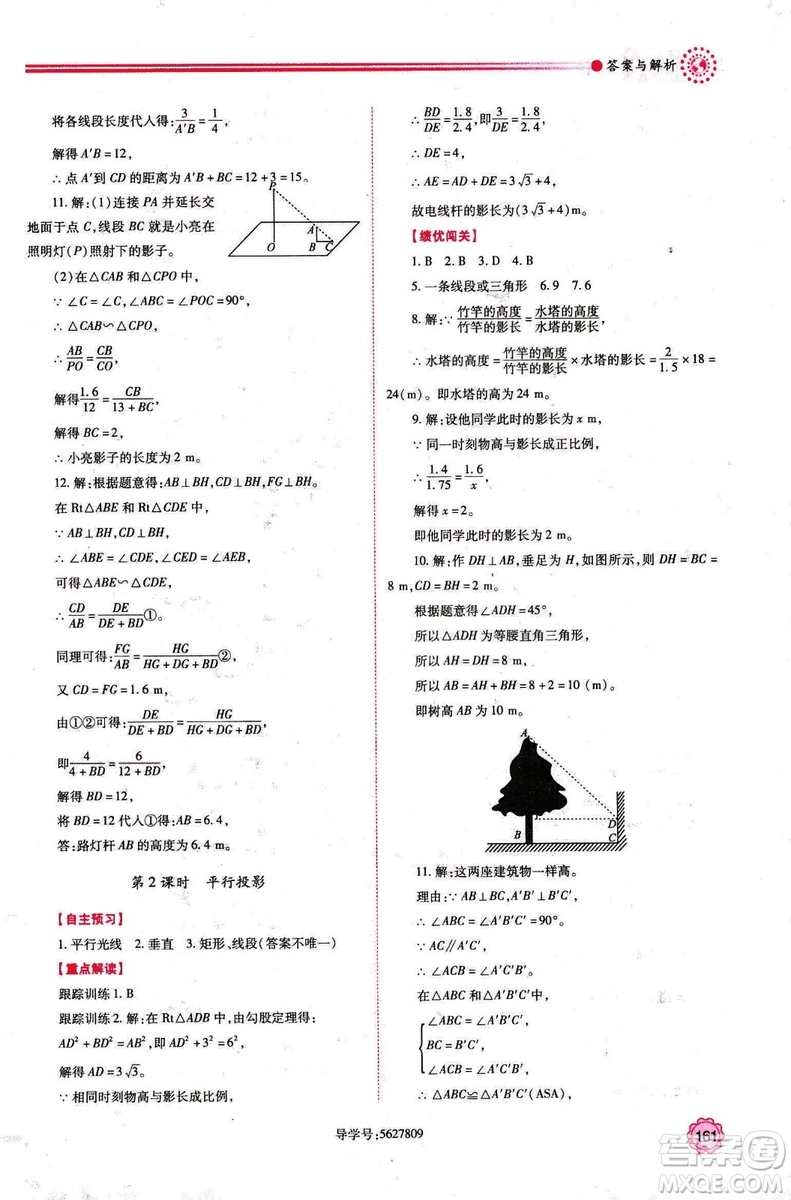 9787561391686績優(yōu)學(xué)案九年級數(shù)學(xué)上冊北師大版2018答案