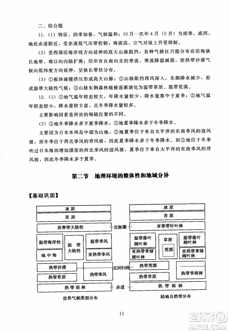 京師普教2018海淀名師伴你學(xué)同步學(xué)練測(cè)高中地理必修1參考答案