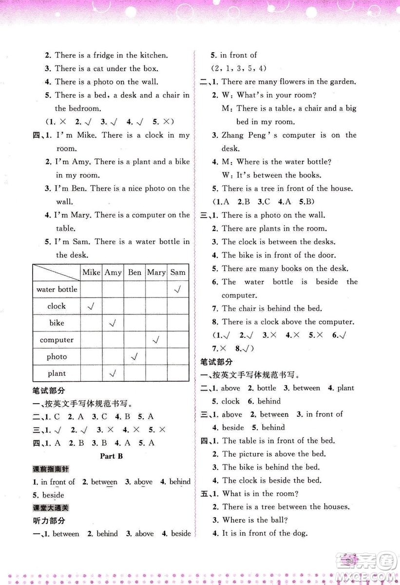 2018人教版新課程學(xué)習(xí)與測(cè)評(píng)同步學(xué)習(xí)英語(yǔ)五年級(jí)上冊(cè)答案