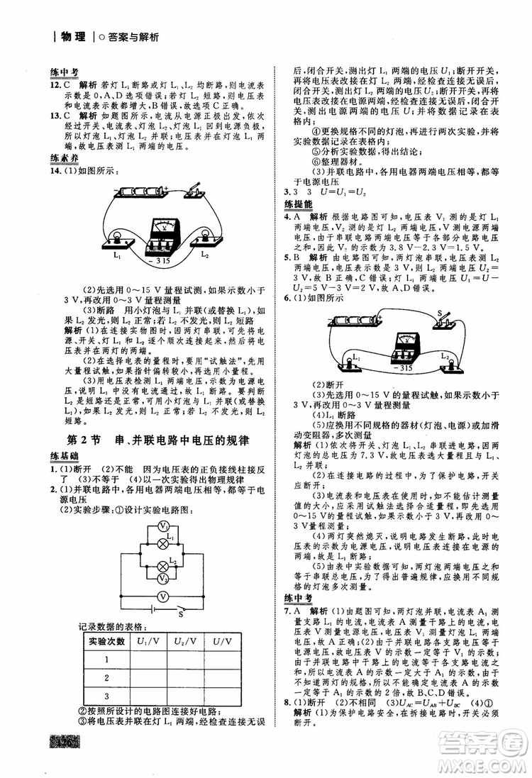 9787510639326物理九年級(jí)全一冊(cè)人教版RJ初中同步學(xué)考優(yōu)化設(shè)計(jì)參考答案