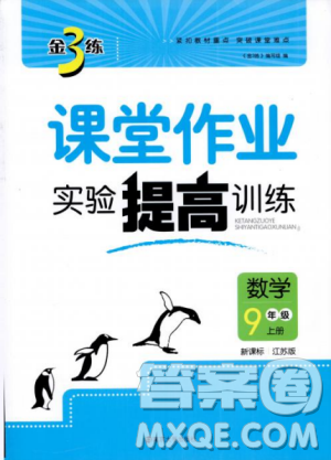 9787305167652江蘇版金3練2018年課堂作業(yè)實驗提高訓練九年級上冊數(shù)學答案