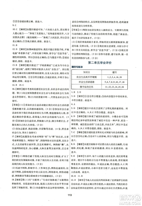 2018年新課程學(xué)習(xí)與評價八年級道德與法治上冊答案