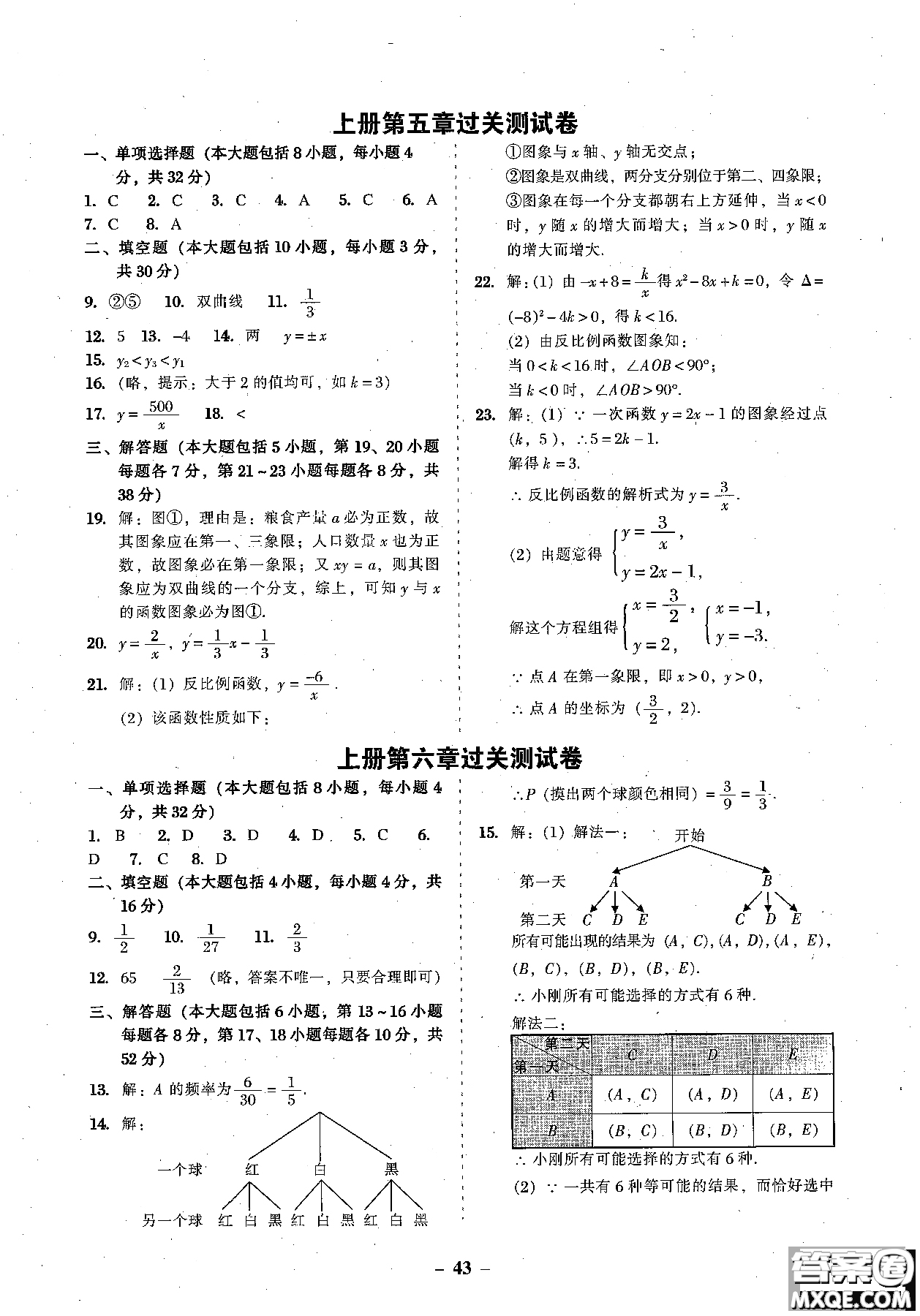 2018年秋南粵學(xué)典學(xué)考精練數(shù)學(xué)九年級(jí)全一冊(cè)參考答案