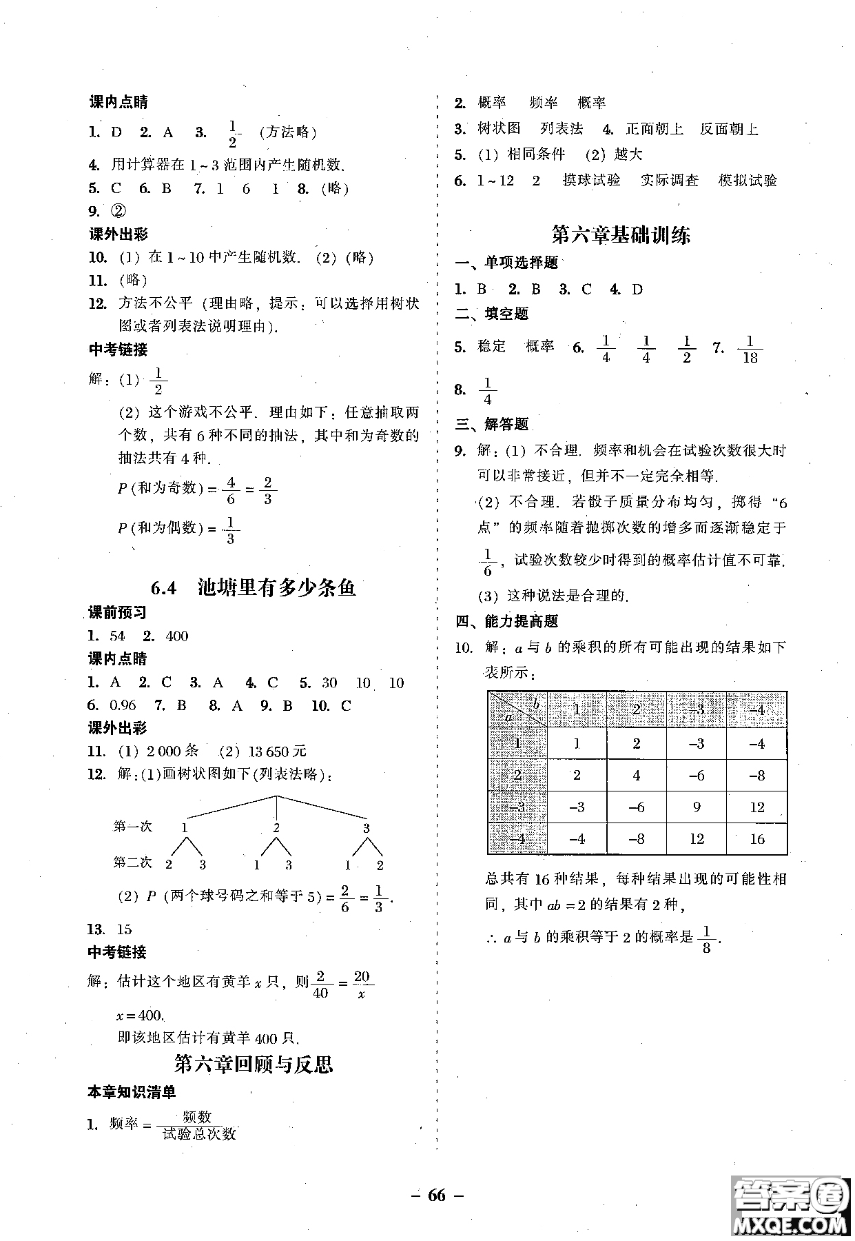 2018年秋南粵學(xué)典學(xué)考精練數(shù)學(xué)九年級(jí)全一冊(cè)參考答案