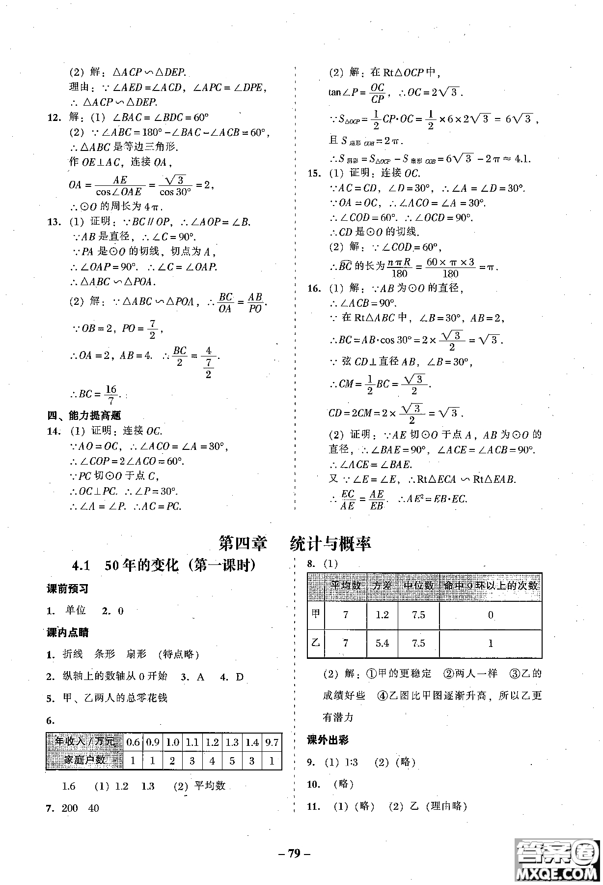 2018年秋南粵學(xué)典學(xué)考精練數(shù)學(xué)九年級(jí)全一冊(cè)參考答案