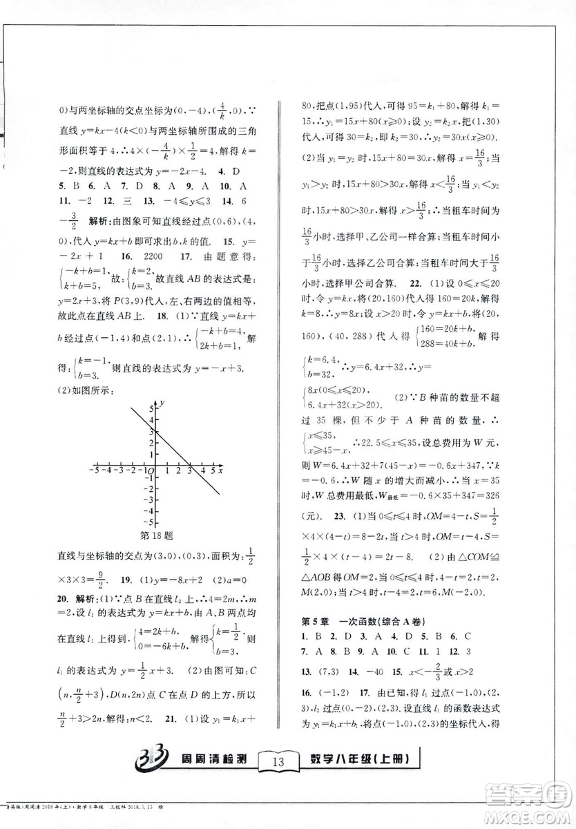 2018全新改版BFB系列叢書周周清檢測卷八年級上冊數(shù)學(xué)浙教版答案