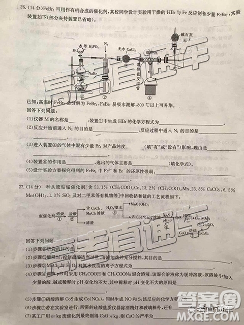 2018年11月廣東金太陽百校聯(lián)考理綜試題及參考答案