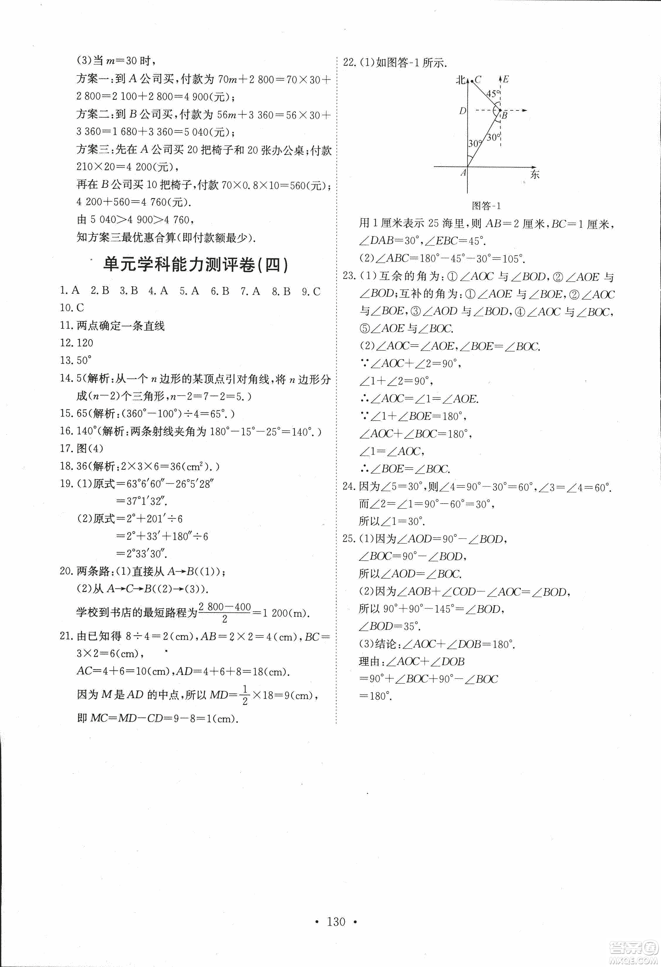 9787107247866人教版能力培養(yǎng)與測試數(shù)學(xué)七年級上冊答案