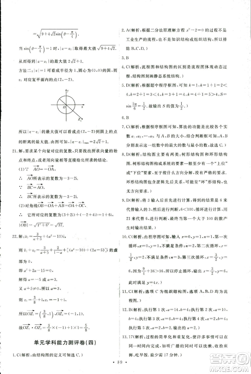 9787107301308能力培養(yǎng)與測(cè)試2018年數(shù)學(xué)選修1-2人教A版答案