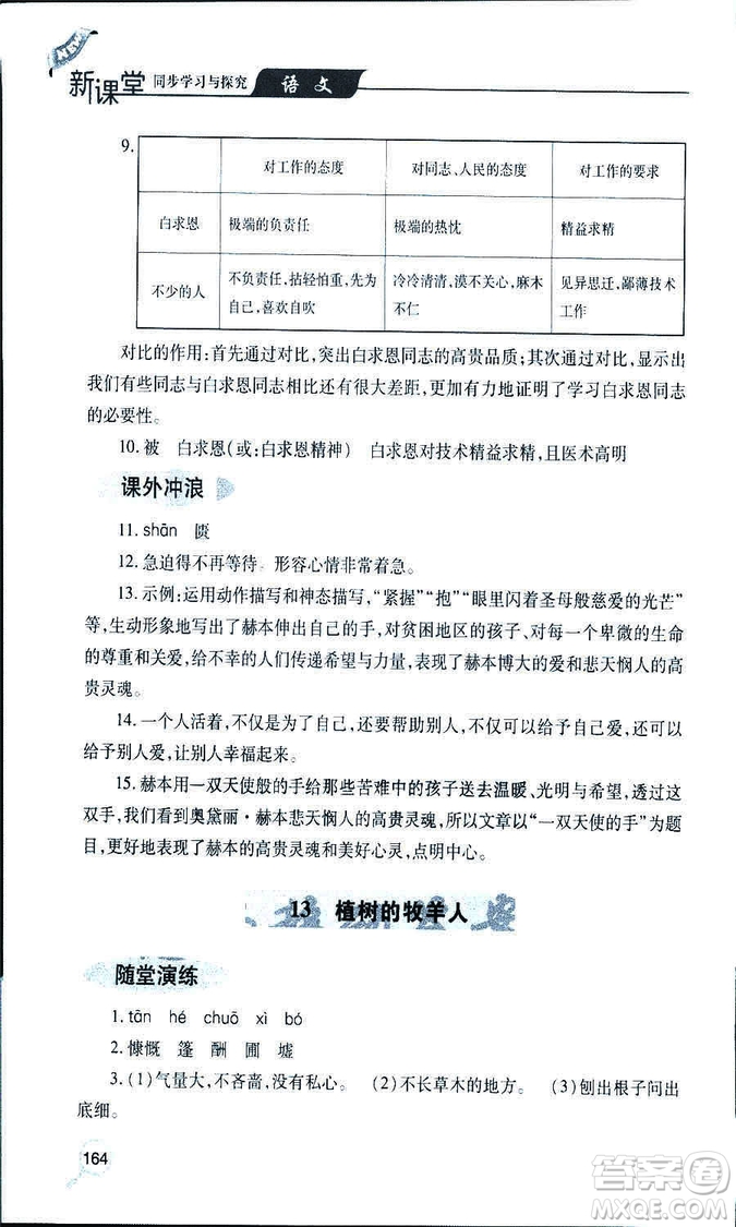 9787543647961新課堂同步學(xué)習(xí)與探究2018年七年級語文上冊人教版答案