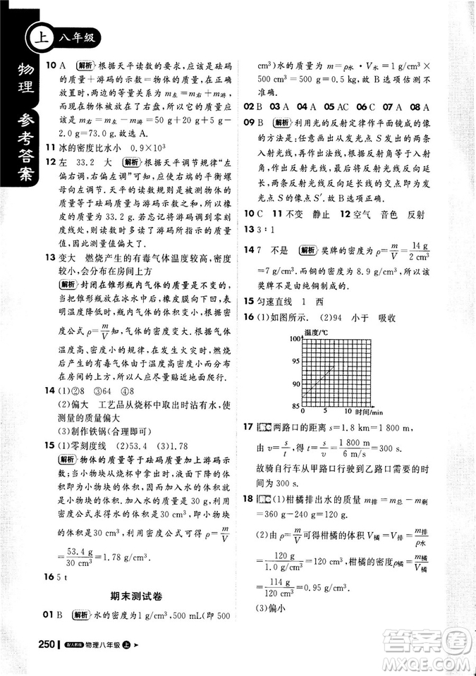 2018新版1+1輕巧奪冠課堂直播八年級(jí)上冊(cè)物理人教版答案