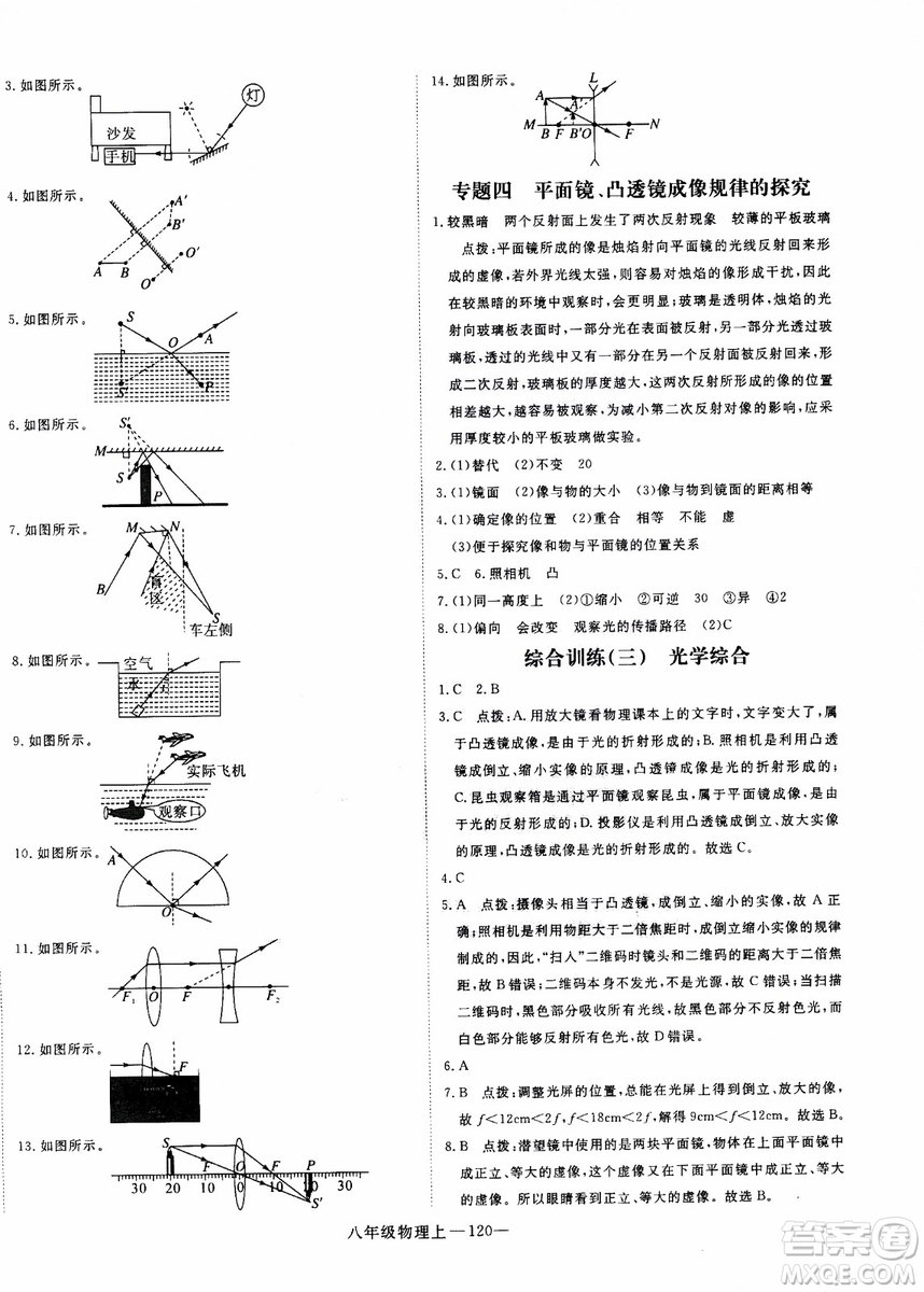 2018秋優(yōu)翼叢書(shū)學(xué)練優(yōu)物理八年級(jí)上滬科版參考答案