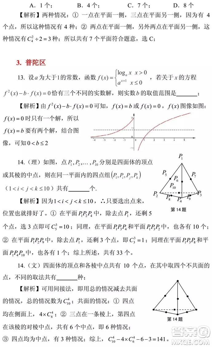 2015-2018年上海高三一模數(shù)學(xué)填選難題解析匯總