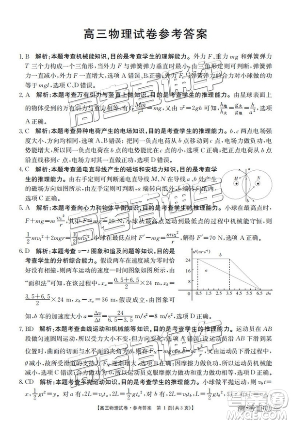 2019屆12月湖南金太陽百校百千聯(lián)考五市十校聯(lián)考理科綜合參考答案