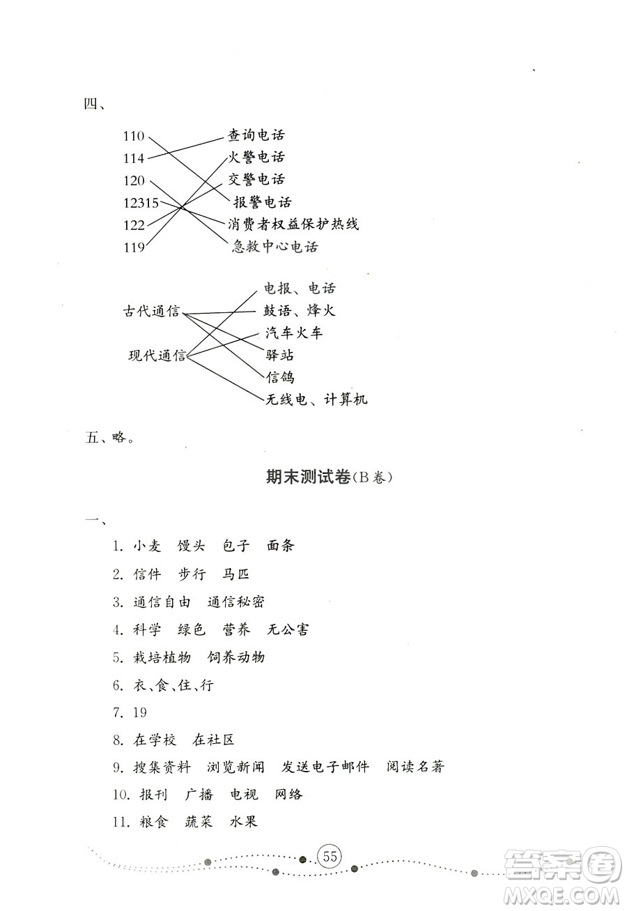 魯人版2018秋小學(xué)品德與社會五年級上冊金鑰匙試卷參考答案