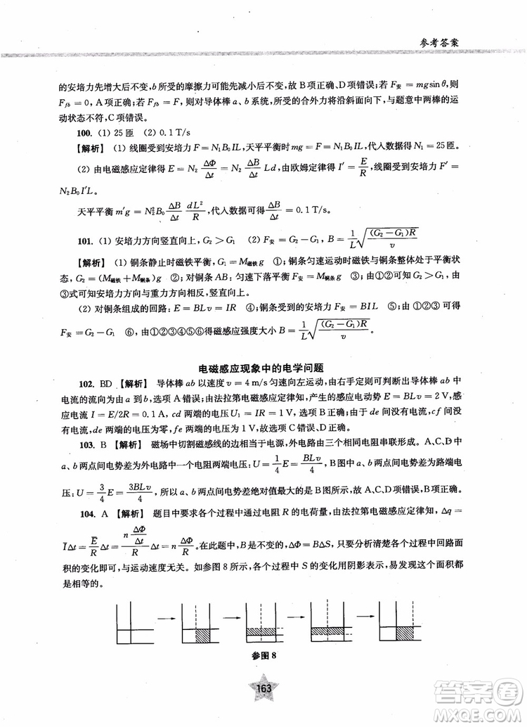 2018年直擊名校高中物理300題電學二參考答案