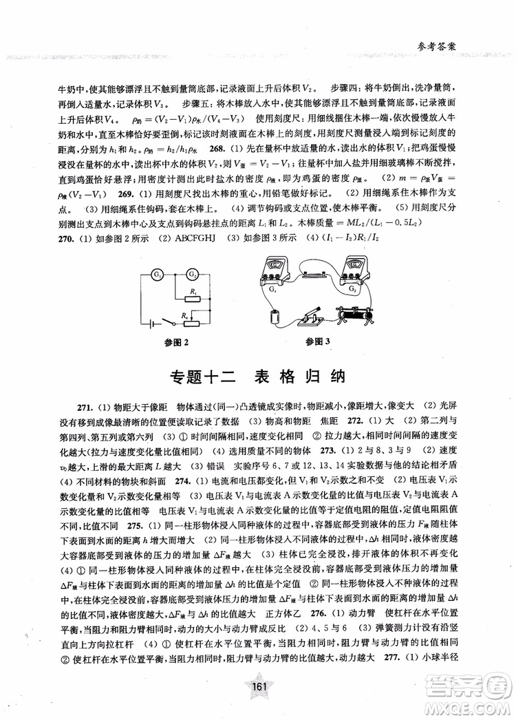 交大之星2019版直擊名校初中物理300題中考熱點問題參考答案