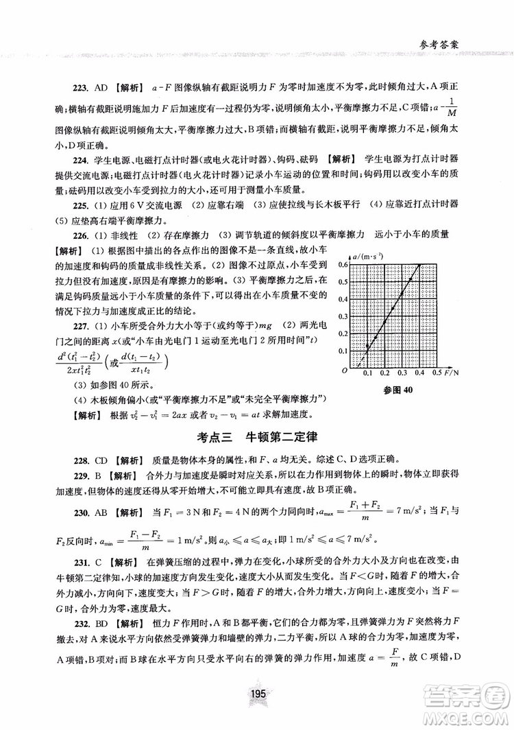 交大之星2019版直擊名校高中物理300題力學(xué)一參考答案