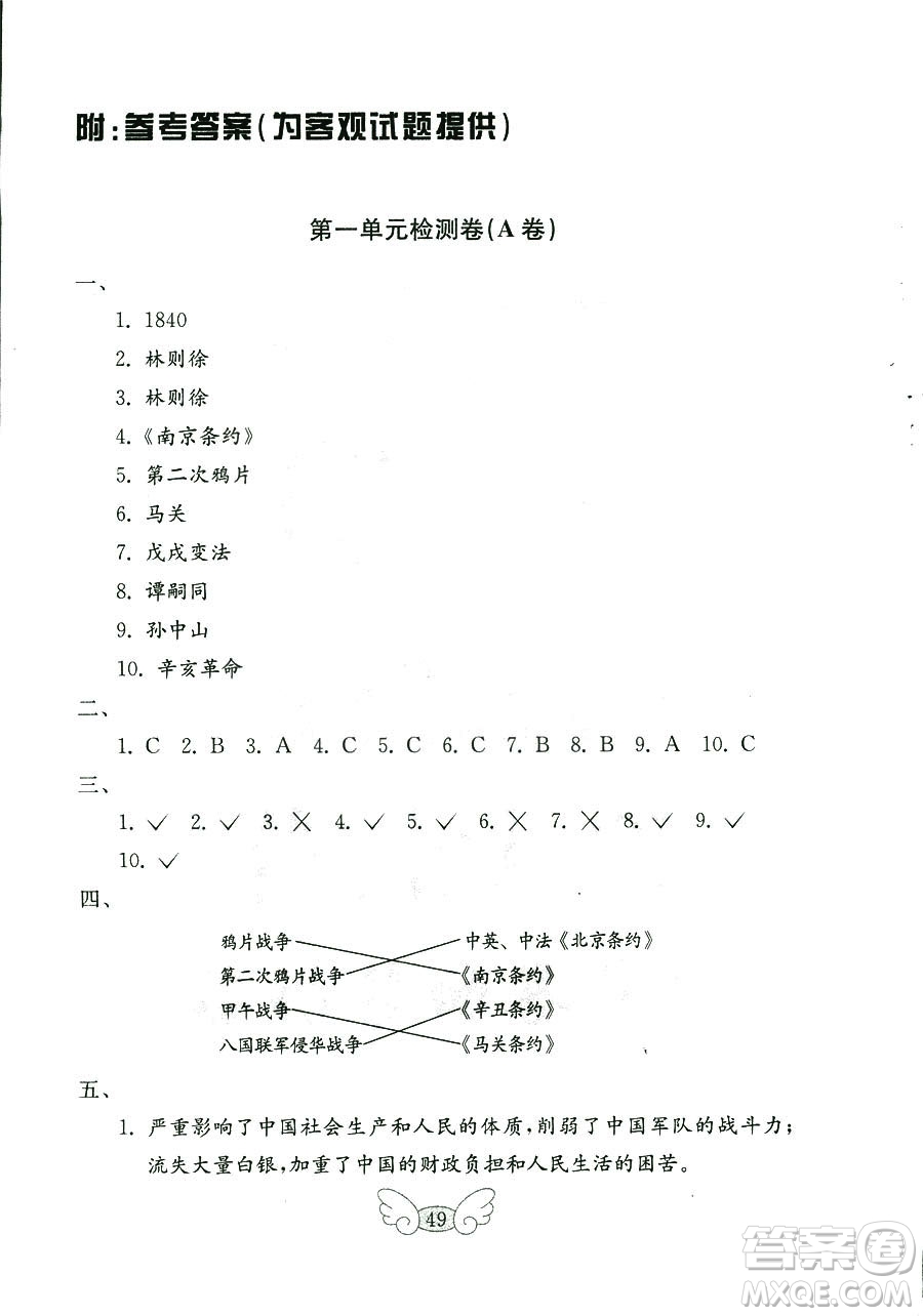 9787532850495魯人版品德與社會六年級上冊金鑰匙試卷2018秋答案