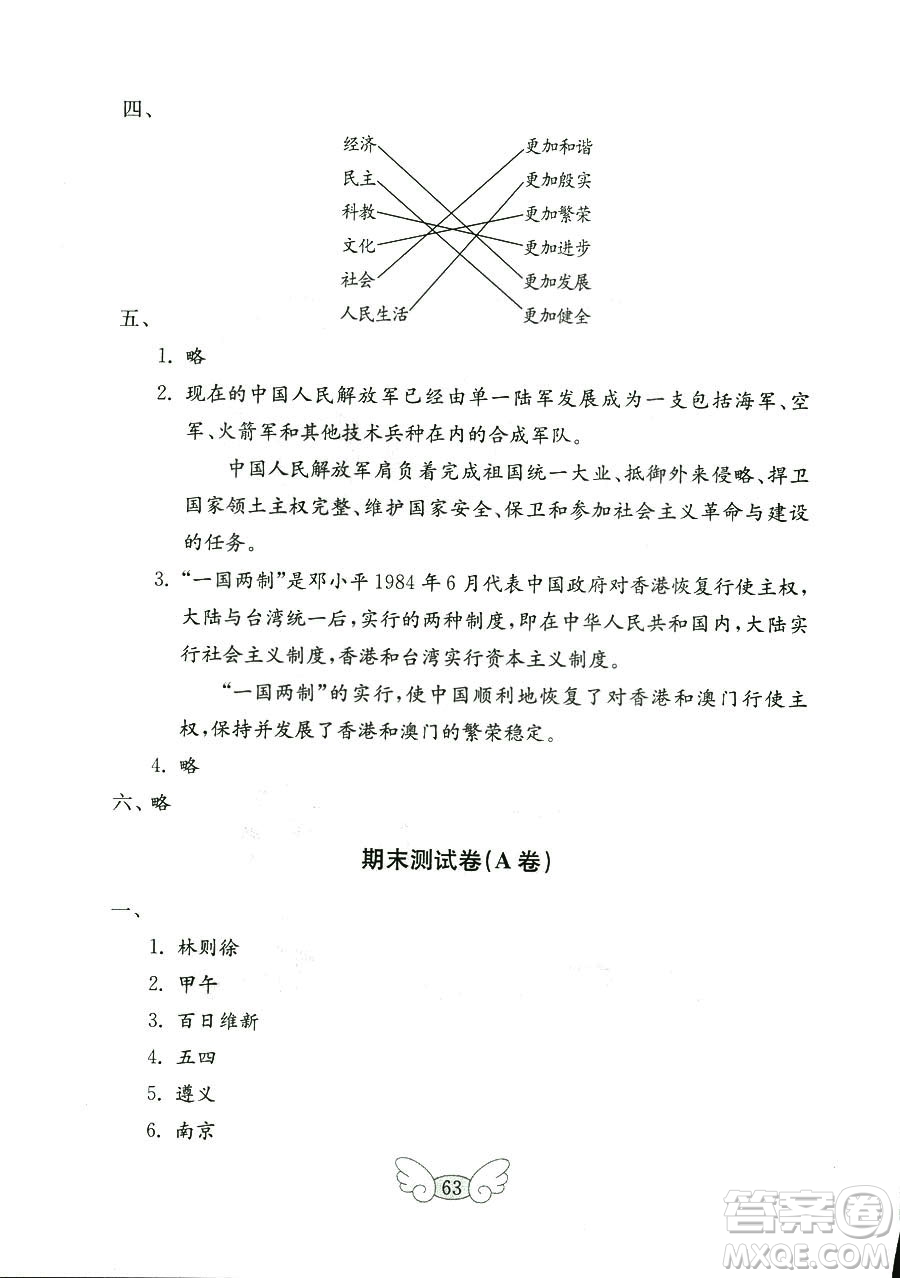 9787532850495魯人版品德與社會六年級上冊金鑰匙試卷2018秋答案