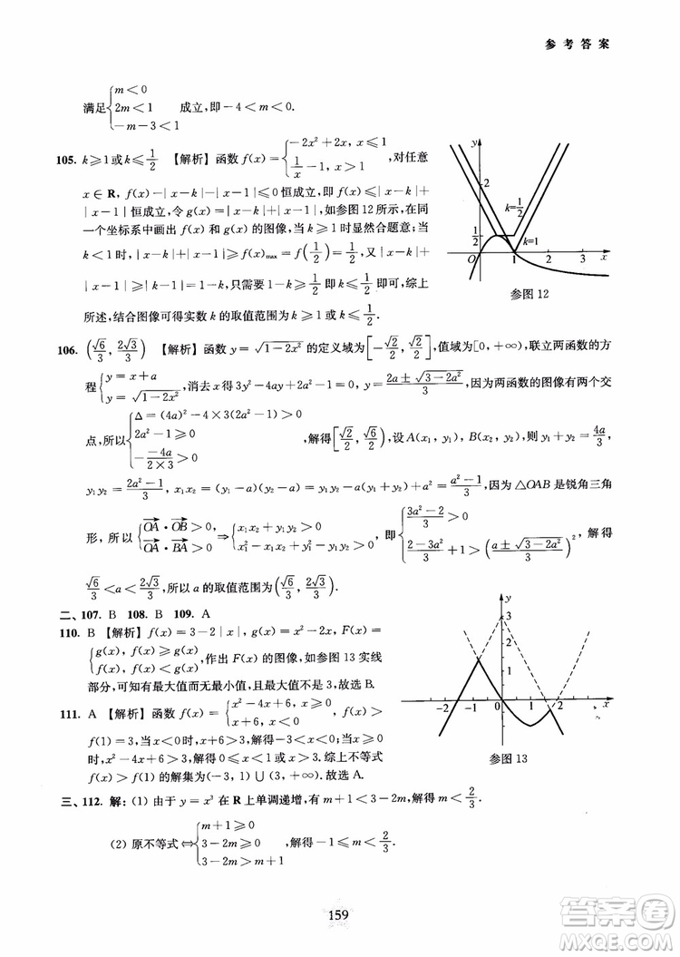 交大之星2018年直擊名校高中數(shù)學(xué)300題函數(shù)與導(dǎo)數(shù)專(zhuān)項(xiàng)集訓(xùn)參考答案