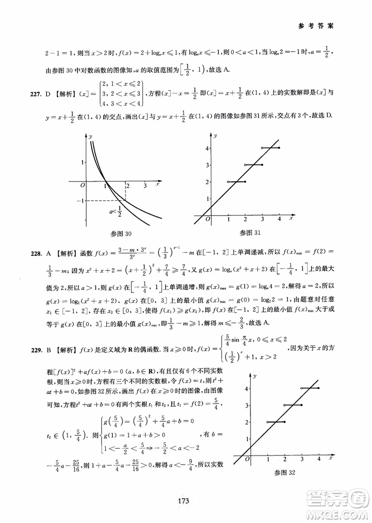 交大之星2018年直擊名校高中數(shù)學(xué)300題函數(shù)與導(dǎo)數(shù)專(zhuān)項(xiàng)集訓(xùn)參考答案