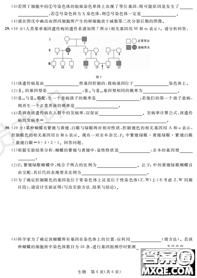 2019屆陜西省高三上學期四校聯(lián)考試題生物試卷及答案解析