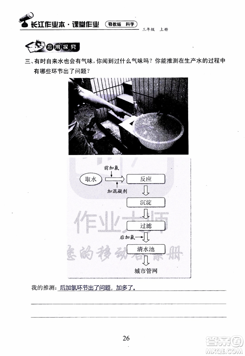 2018年長(zhǎng)江作業(yè)本課堂作業(yè)科學(xué)三年級(jí)上冊(cè)鄂教版參考答案