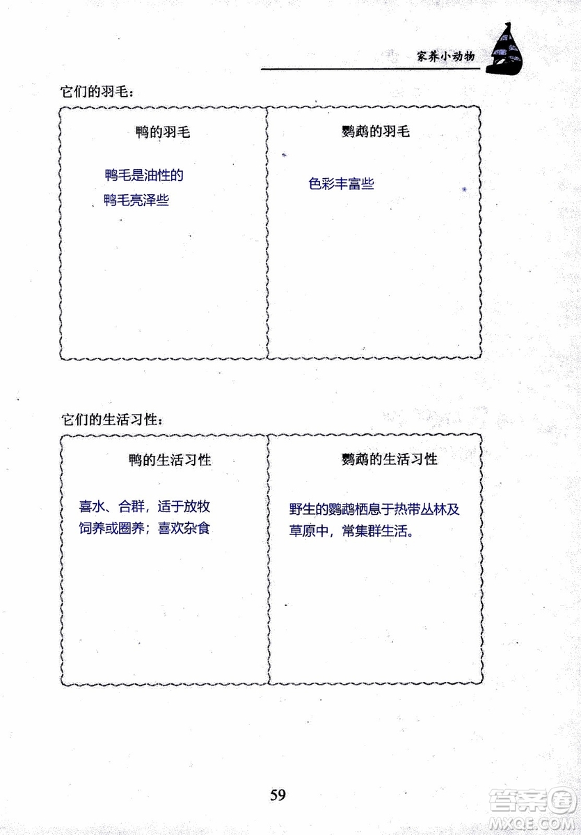 2018年長(zhǎng)江作業(yè)本課堂作業(yè)科學(xué)三年級(jí)上冊(cè)鄂教版參考答案