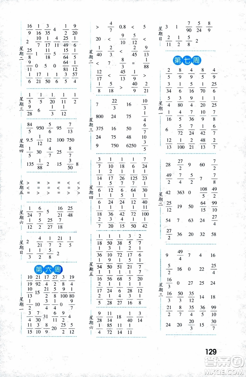 2018年修訂版經(jīng)綸學(xué)典口算達人六年級數(shù)學(xué)上冊江蘇國際參考答案