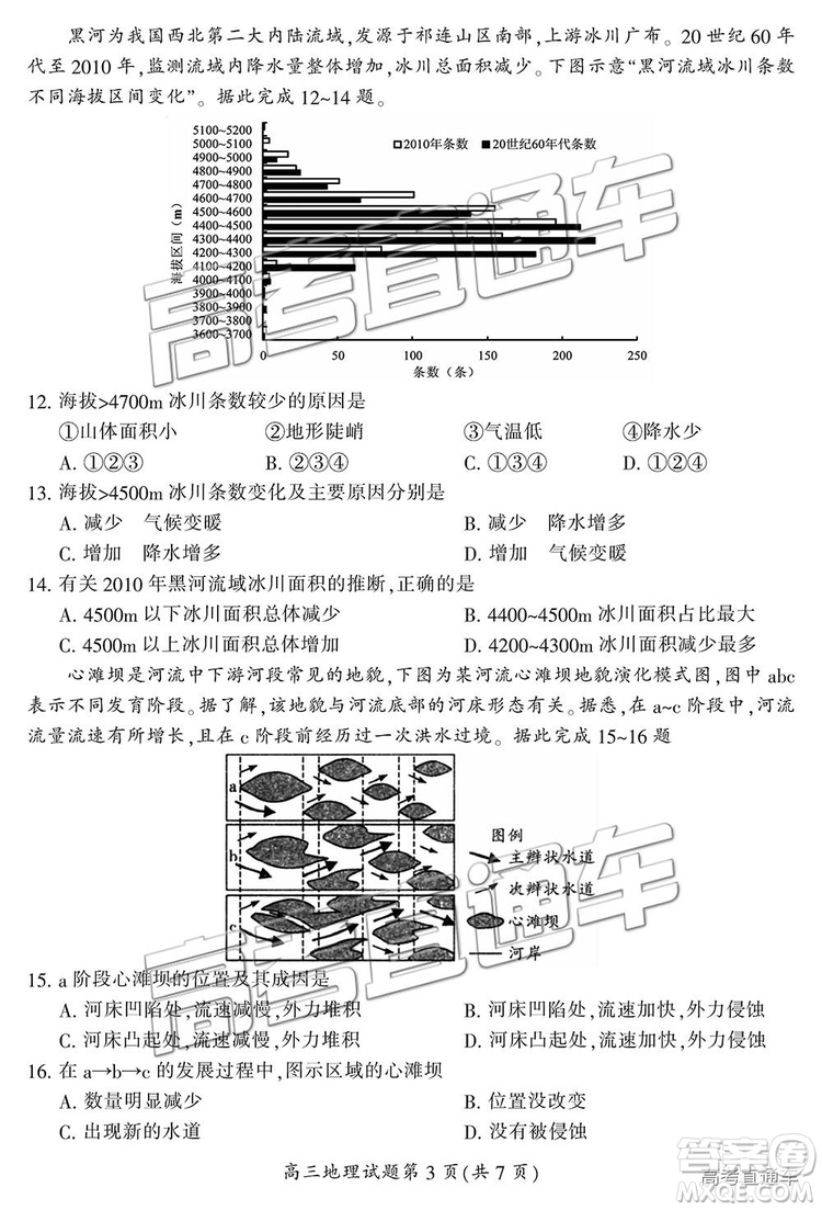 2019屆湖南省郴州市高三第一次質量檢測文綜試題及參考答案