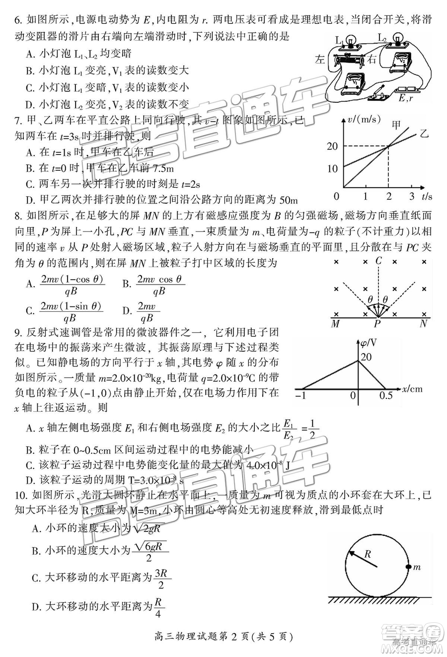 2019屆湖南省郴州市高三第一次質(zhì)量檢測(cè)理綜試題及參考答案